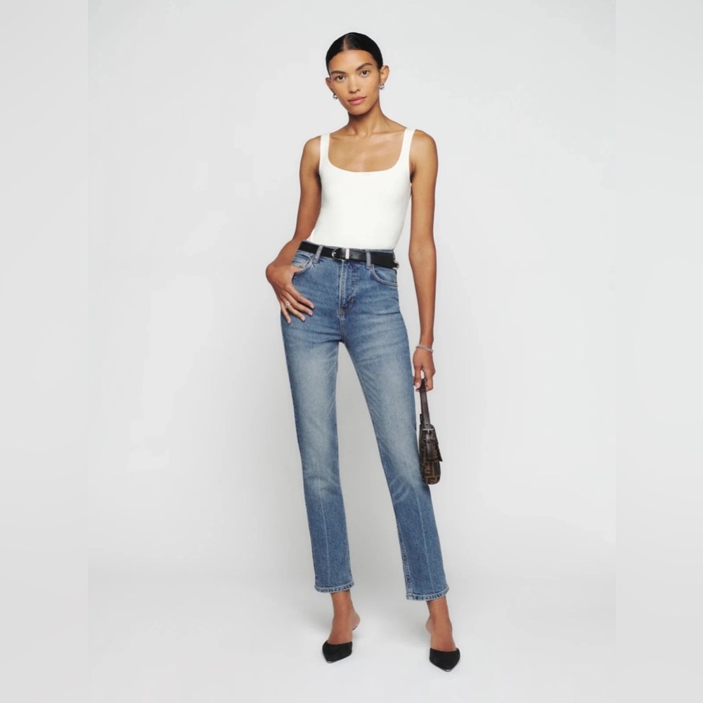 Reformation Liza Ultra High Rise Straight Jeans - Malta